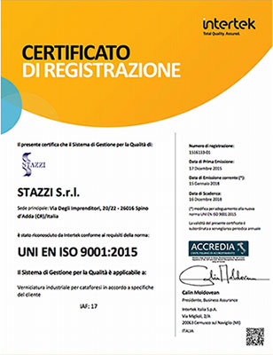 Stazzi azienda certificata UNI EN ISO 9001:2015